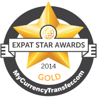 Gold Winner - MyCurrencyTransfer.com's Expat Stars Awards 2014